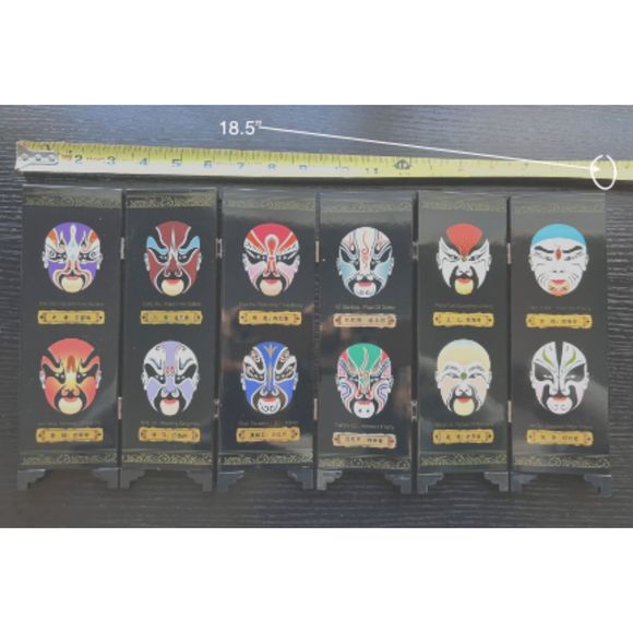 6 panels folding screen, Chinese Peking Opera Facial makeups, room decoration - Picture 5 of 9